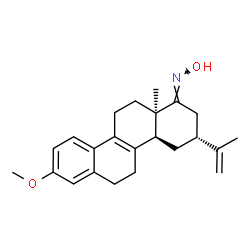 ChemSpider 2D Image | (1E,3R,4aS,12aR)-N-Hydroxy-3-isopropenyl-8-methoxy-12a-methyl-3,4,4a,5,6,11,12,12a-octahydro-1(2H)-chrysenimine | C23H29NO2