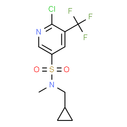 ChemSpider 2D Image | 6-Chloro-N-(cyclopropylmethyl)-N-methyl-5-(trifluoromethyl)-3-pyridinesulfonamide | C11H12ClF3N2O2S
