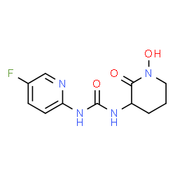 ChemSpider 2D Image | 1-(5-Fluoro-2-pyridinyl)-3-(1-hydroxy-2-oxo-3-piperidinyl)urea | C11H13FN4O3