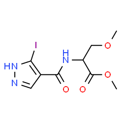 ChemSpider 2D Image | Methyl N-[(5-iodo-1H-pyrazol-4-yl)carbonyl]-O-methylserinate | C9H12IN3O4