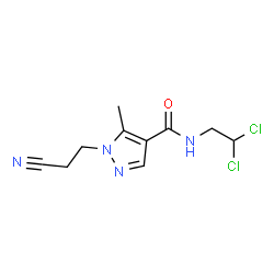 ChemSpider 2D Image | 1-(2-Cyanoethyl)-N-(2,2-dichloroethyl)-5-methyl-1H-pyrazole-4-carboxamide | C10H12Cl2N4O