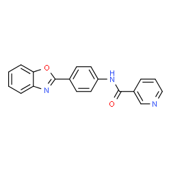 ChemSpider 2D Image | N-[4-(1,3-Benzoxazol-2-yl)phenyl]nicotinamide | C19H13N3O2