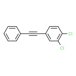 ChemSpider 2D Image | 1,2-Dichloro-4-(phenylethynyl)benzene | C14H8Cl2