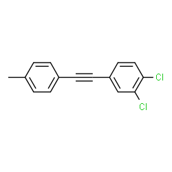 ChemSpider 2D Image | 1,2-Dichloro-4-[(4-methylphenyl)ethynyl]benzene | C15H10Cl2