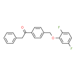 ChemSpider 2D Image | 1-{4-[(2,5-Difluorophenoxy)methyl]phenyl}-2-phenylethanone | C21H16F2O2