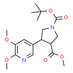 ChemSpider 2D Image | 3-Methyl 1-(2-methyl-2-propanyl) 4-(5,6-dimethoxy-3-pyridinyl)-1,3-pyrrolidinedicarboxylate | C18H26N2O6