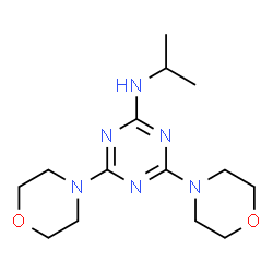 ChemSpider 2D Image | N-Isopropyl-4,6-di(4-morpholinyl)-1,3,5-triazin-2-amine | C14H24N6O2