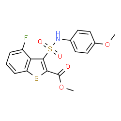 ChemSpider 2D Image | Methyl 4-fluoro-3-[(4-methoxyphenyl)sulfamoyl]-1-benzothiophene-2-carboxylate | C17H14FNO5S2
