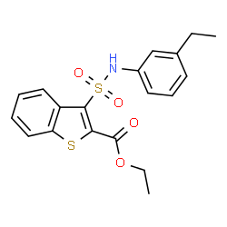 ChemSpider 2D Image | Ethyl 3-[(3-ethylphenyl)sulfamoyl]-1-benzothiophene-2-carboxylate | C19H19NO4S2