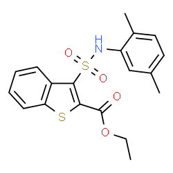 ChemSpider 2D Image | Ethyl 3-[(2,5-dimethylphenyl)sulfamoyl]-1-benzothiophene-2-carboxylate | C19H19NO4S2