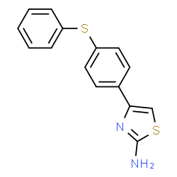 ChemSpider 2D Image | 4-(4-Phenylsulfanylphenyl)-thiazol-2-yl-amine | C15H12N2S2