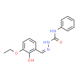 ChemSpider 2D Image | (2Z)-2-(3-Ethoxy-2-hydroxybenzylidene)-N-phenylhydrazinecarboxamide | C16H17N3O3