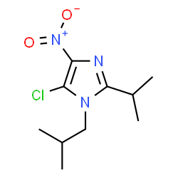 ChemSpider 2D Image | 5-Chloro-1-isobutyl-2-isopropyl-4-nitro-1H-imidazole | C10H16ClN3O2
