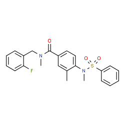 ChemSpider 2D Image | N-(2-Fluorobenzyl)-N,3-dimethyl-4-[methyl(phenylsulfonyl)amino]benzamide | C23H23FN2O3S