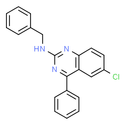ChemSpider 2D Image | N-Benzyl-6-chloro-4-phenyl-2-quinazolinamine | C21H16ClN3