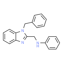 ChemSpider 2D Image | N-[(1-Benzyl-1H-benzimidazol-2-yl)methyl]aniline | C21H19N3