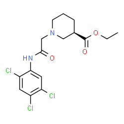 ChemSpider 2D Image | Ethyl (3R)-1-{2-oxo-2-[(2,4,5-trichlorophenyl)amino]ethyl}-3-piperidinecarboxylate | C16H19Cl3N2O3