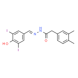 ChemSpider 2D Image | 2-(3,4-Dimethylphenyl)-N'-[(E)-(4-hydroxy-3,5-diiodophenyl)methylene]acetohydrazide | C17H16I2N2O2