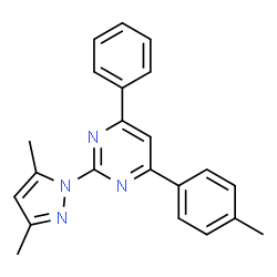 ChemSpider 2D Image | 2-(3,5-Dimethyl-pyrazol-1-yl)-4-phenyl-6-p-tolyl-pyrimidine | C22H20N4