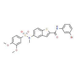 ChemSpider 2D Image | N-(3-Bromophenyl)-5-{[(3,4-dimethoxyphenyl)sulfonyl](methyl)amino}-1-benzothiophene-2-carboxamide | C24H21BrN2O5S2