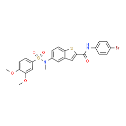 ChemSpider 2D Image | N-(4-Bromophenyl)-5-{[(3,4-dimethoxyphenyl)sulfonyl](methyl)amino}-1-benzothiophene-2-carboxamide | C24H21BrN2O5S2