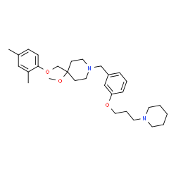 ChemSpider 2D Image | 4-[(2,4-Dimethylphenoxy)methyl]-4-methoxy-1-{3-[3-(1-piperidinyl)propoxy]benzyl}piperidine | C30H44N2O3