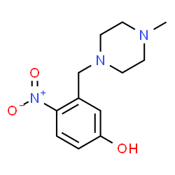 ChemSpider 2D Image | 3-[(4-Methyl-1-piperazinyl)methyl]-4-nitrophenol | C12H17N3O3