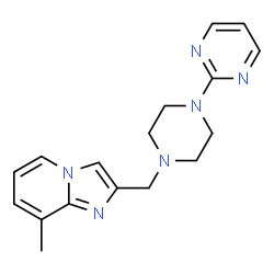 ChemSpider 2D Image | 8-Methyl-2-{[4-(2-pyrimidinyl)-1-piperazinyl]methyl}imidazo[1,2-a]pyridine | C17H20N6