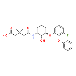 ChemSpider 2D Image | 5-{[(1R,2R,3R)-3-(3-Fluoro-2-phenoxyphenoxy)-2-hydroxycyclohexyl]amino}-3,3-dimethyl-5-oxopentanoic acid | C25H30FNO6