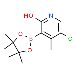 ChemSpider 2D Image | 5-Chloro-4-methyl-3-(4,4,5,5-tetramethyl-1,3,2-dioxaborolan-2-yl)-2-pyridinol | C12H17BClNO3