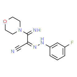ChemSpider 2D Image | (2Z)-2-[(3-Fluorophenyl)hydrazono]-3-imino-3-(4-morpholinyl)propanenitrile | C13H14FN5O