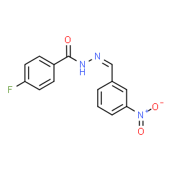 ChemSpider 2D Image | 4-Fluoro-N'-[(Z)-(3-nitrophenyl)methylene]benzohydrazide | C14H10FN3O3