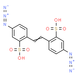 ChemSpider 2D Image | 2,2'-(1,2-Ethenediyl)bis(5-azidobenzenesulfonic acid) | C14H10N6O6S2