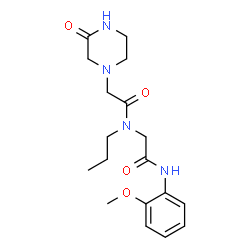 ChemSpider 2D Image | N-(2-Methoxyphenyl)-N~2~-[(3-oxo-1-piperazinyl)acetyl]-N~2~-propylglycinamide | C18H26N4O4