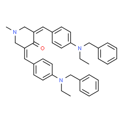 ChemSpider 2D Image | (3Z,5Z)-3,5-Bis{4-[benzyl(ethyl)amino]benzylidene}-1-methyl-4-piperidinone | C38H41N3O