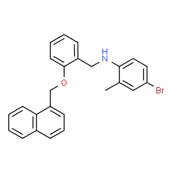 ChemSpider 2D Image | 4-Bromo-2-methyl-N-[2-(1-naphthylmethoxy)benzyl]aniline | C25H22BrNO