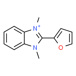 ChemSpider 2D Image | 2-Furan-2-yl-1,3-dimethyl-3H-benzoimidazol-1-ium | C13H13N2O