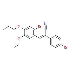 ChemSpider 2D Image | (2Z)-3-(2-Bromo-5-ethoxy-4-propoxyphenyl)-2-(4-bromophenyl)acrylonitrile | C20H19Br2NO2
