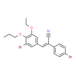 ChemSpider 2D Image | (2Z)-3-(3-Bromo-5-ethoxy-4-propoxyphenyl)-2-(4-bromophenyl)acrylonitrile | C20H19Br2NO2