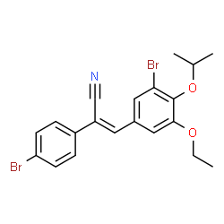 ChemSpider 2D Image | (2Z)-3-(3-Bromo-5-ethoxy-4-isopropoxyphenyl)-2-(4-bromophenyl)acrylonitrile | C20H19Br2NO2