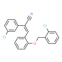 ChemSpider 2D Image | (2E)-3-{2-[(2-Chlorobenzyl)oxy]phenyl}-2-(3-chlorophenyl)acrylonitrile | C22H15Cl2NO