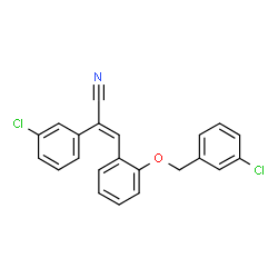 ChemSpider 2D Image | (2E)-3-{2-[(3-Chlorobenzyl)oxy]phenyl}-2-(3-chlorophenyl)acrylonitrile | C22H15Cl2NO
