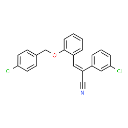 ChemSpider 2D Image | (2E)-3-{2-[(4-Chlorobenzyl)oxy]phenyl}-2-(3-chlorophenyl)acrylonitrile | C22H15Cl2NO