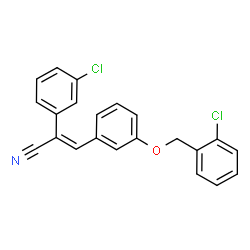 ChemSpider 2D Image | (2E)-3-{3-[(2-Chlorobenzyl)oxy]phenyl}-2-(3-chlorophenyl)acrylonitrile | C22H15Cl2NO