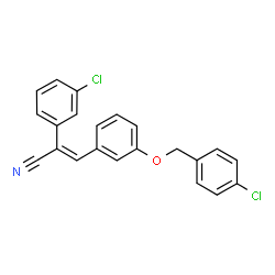 ChemSpider 2D Image | (2E)-3-{3-[(4-Chlorobenzyl)oxy]phenyl}-2-(3-chlorophenyl)acrylonitrile | C22H15Cl2NO