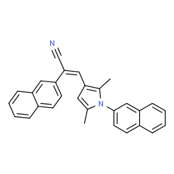 ChemSpider 2D Image | (2E)-3-[2,5-Dimethyl-1-(2-naphthyl)-1H-pyrrol-3-yl]-2-(2-naphthyl)acrylonitrile | C29H22N2