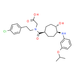 ChemSpider 2D Image | N-[2-(4-Chlorophenyl)ethyl]-N-({(1R,4S,5S)-4-hydroxy-5-[(3-isopropoxyphenyl)amino]cycloheptyl}carbonyl)glycine | C27H35ClN2O5