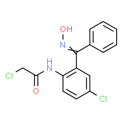 ChemSpider 2D Image | 2-Chloro-N-{4-chloro-2-[(hydroxyimino)(phenyl)methyl]phenyl}acetamide | C15H12Cl2N2O2