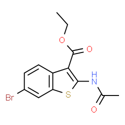 ChemSpider 2D Image | Ethyl 2-acetamido-6-bromo-1-benzothiophene-3-carboxylate | C13H12BrNO3S
