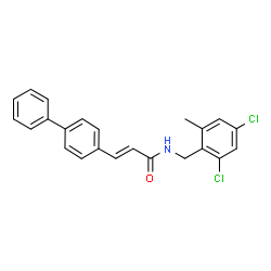 ChemSpider 2D Image | (2E)-3-(4-Biphenylyl)-N-(2,4-dichloro-6-methylbenzyl)acrylamide | C23H19Cl2NO
